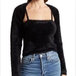 Alice + Olivia Shrug and Tank set, black, size M